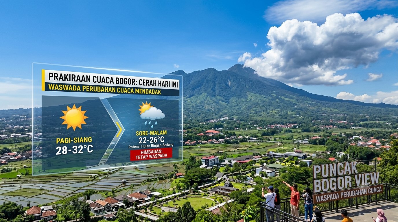 Prakiraan Cuaca Sebagian Besar Wilayah Bogor Cerah Hari Ini, Warga Diimbau Tetap Waspada Perubahan Cuaca