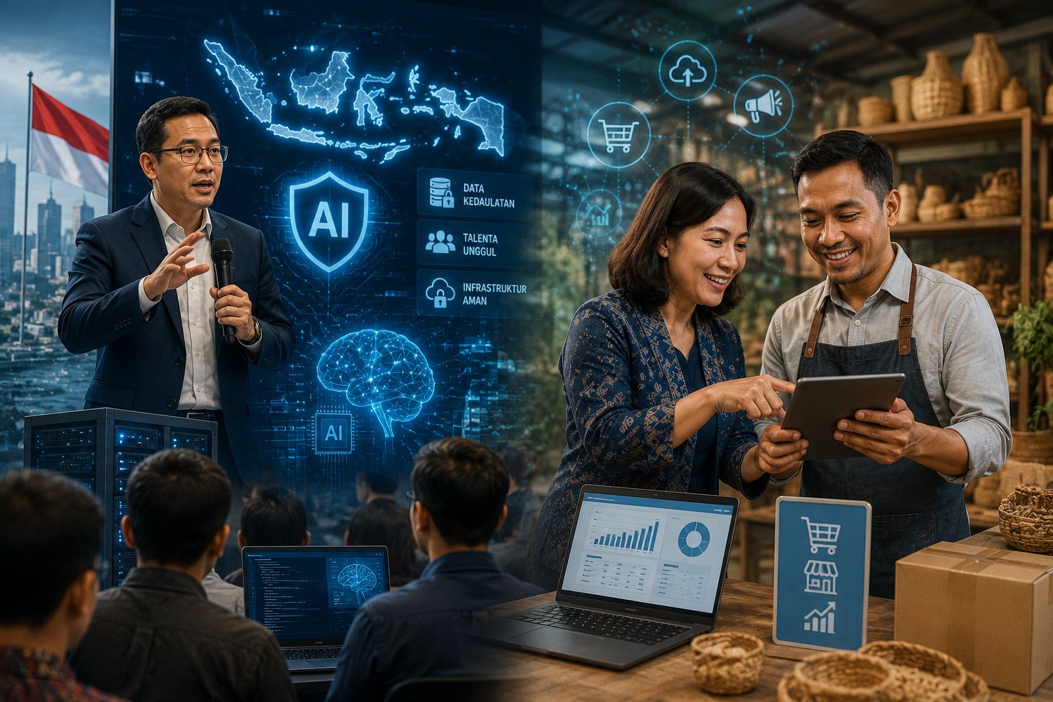 Wamenkomdigi Beberkan Dua Kunci Wujudkan AI Berdaulat dan Menteri UMKM Dorong Akselerasi Adopsi Teknologi bagi Pelaku Usaha