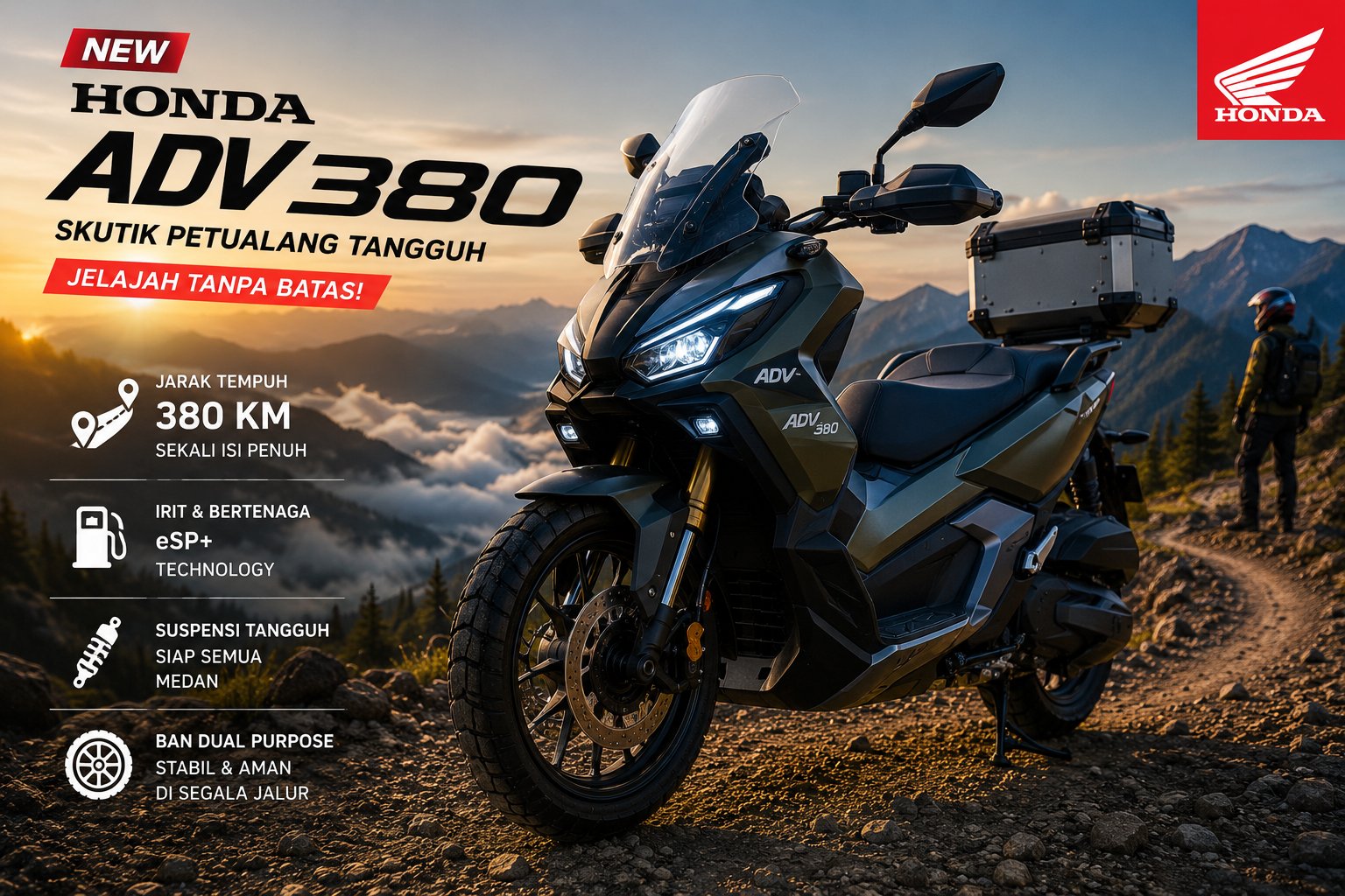 ebrakan Otomotif Akhir Tahun Honda Rilis Skutik Petualang Tangguh Sanggup Jelajah 380 Kilometer Sekali Isi Penuh