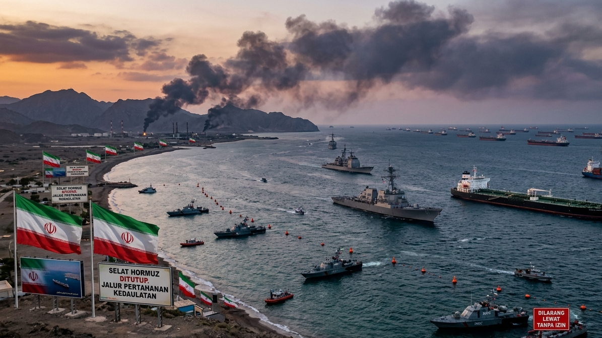 Timur Tengah Membara AS Luncurkan Serangan Ketiga, Iran Blokade Selat Hormuz dan Ancang Pasokan Minyak Global