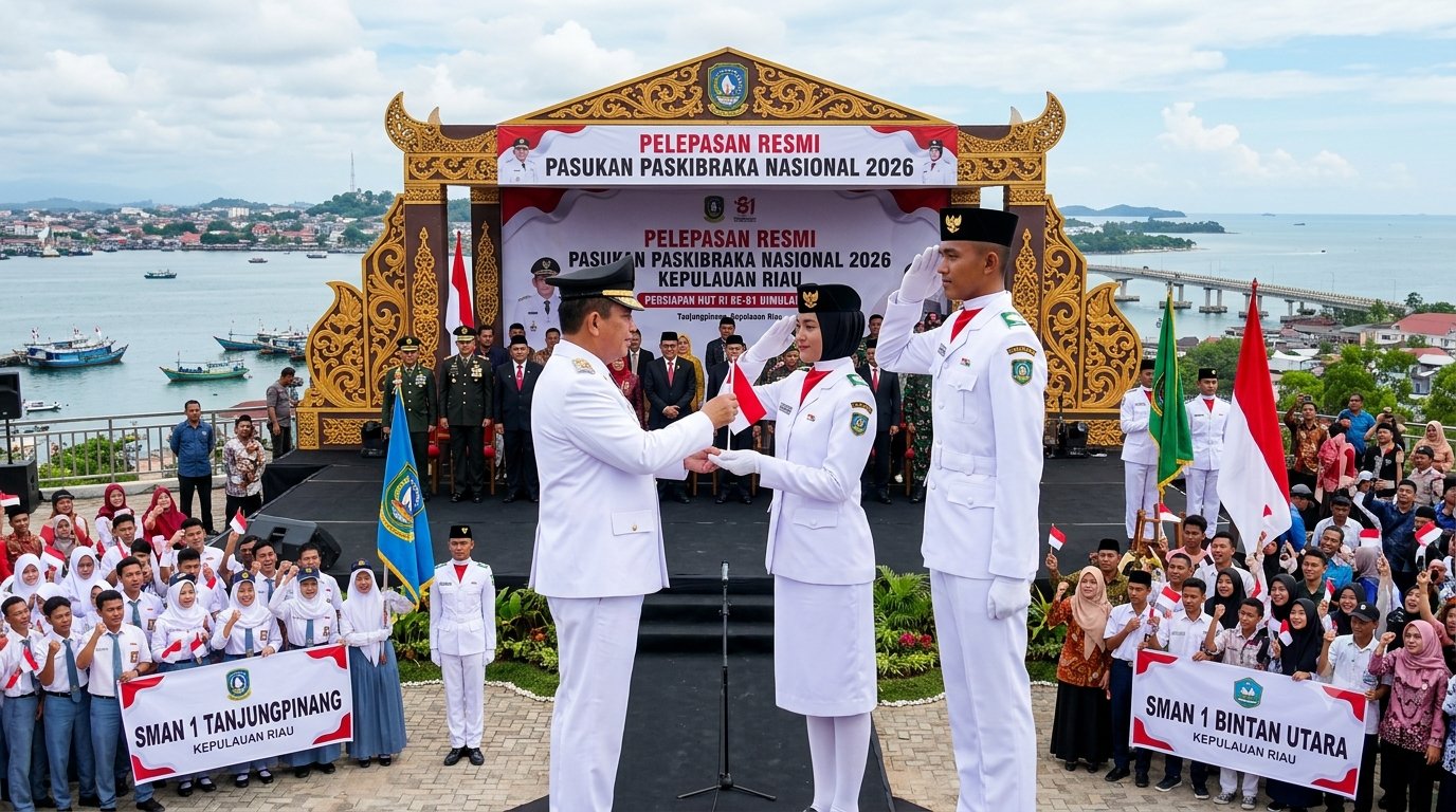 Persiapan HUT RI Dimulai Kepri Resmi Lepas Muhammad Salman dan Raudah Mabrura ke Pemusatan Paskibraka Nasional 2026