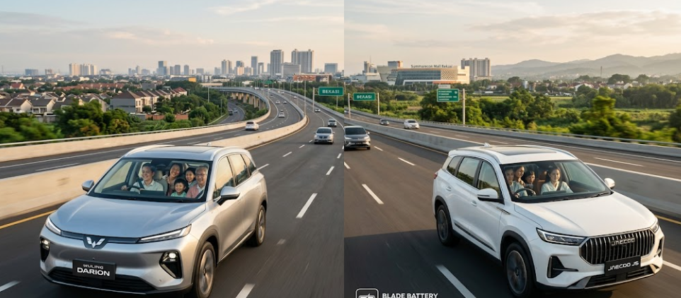 Adu Kuat SUV Listrik 2026, Wuling Darion vs. Jaecoo J5 untuk Mobilitas Keluarga Jarak Jauh
