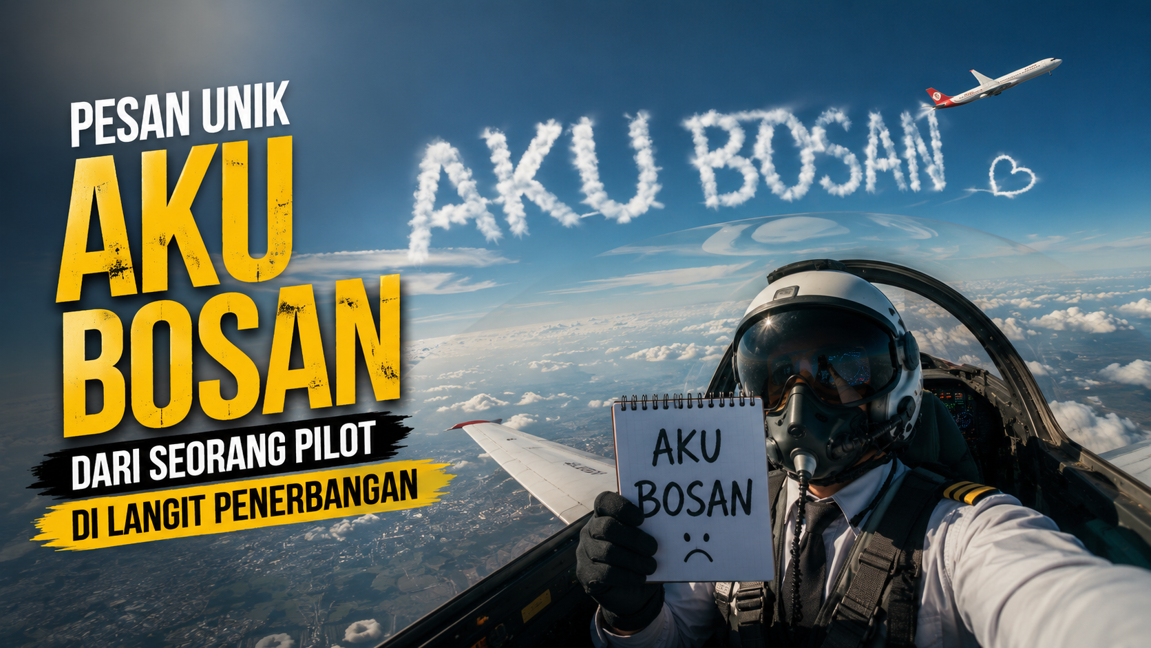 Pesan Unik Aku Bosan dari Seorang Pilot di Langit Penerbangan