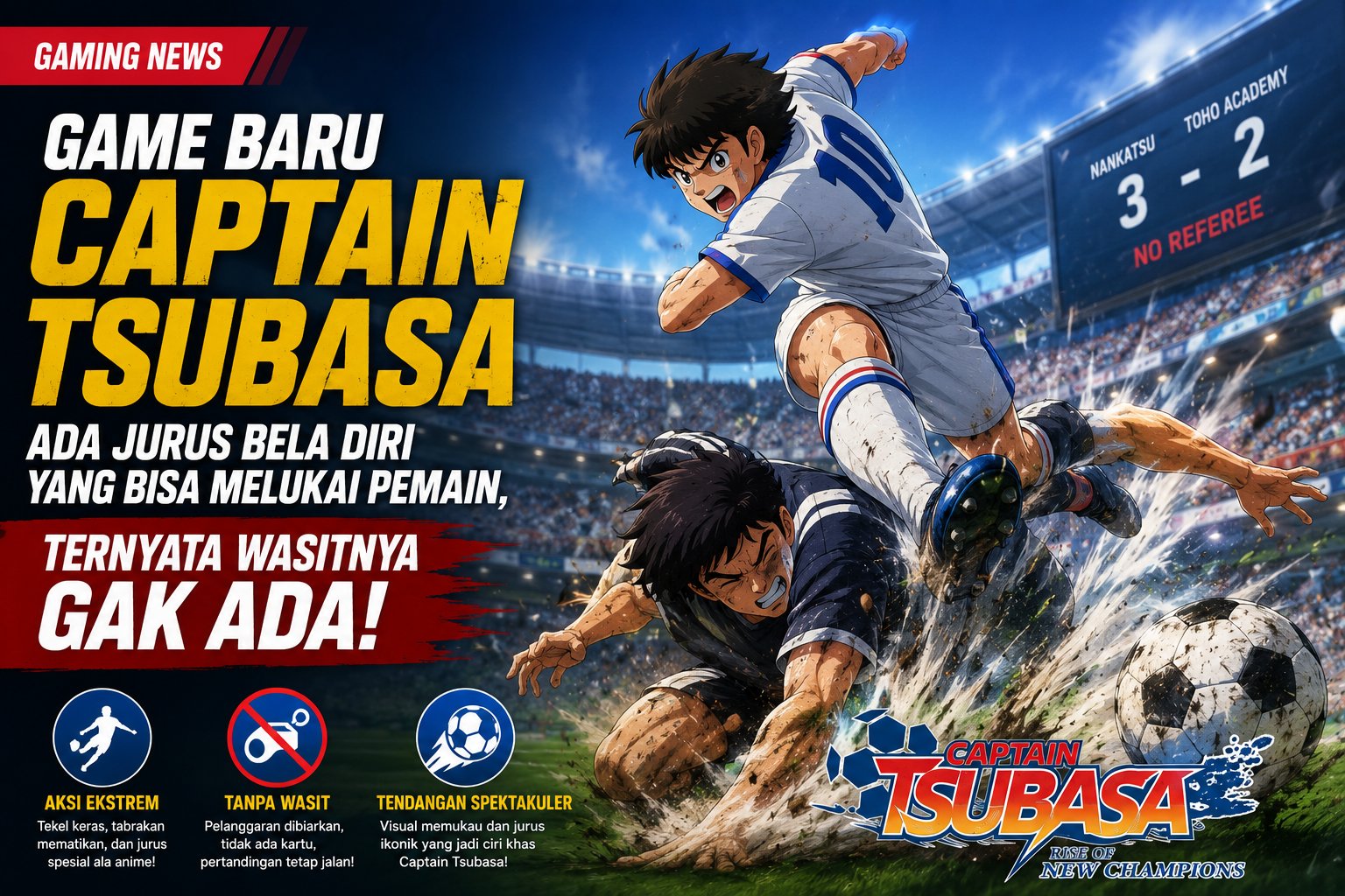 Captain Tsubasa Terbaru Hadirkan Jurus Ekstrem Tanpa Wasit, Aksi di Lapangan Jadi Sorotan Gamer