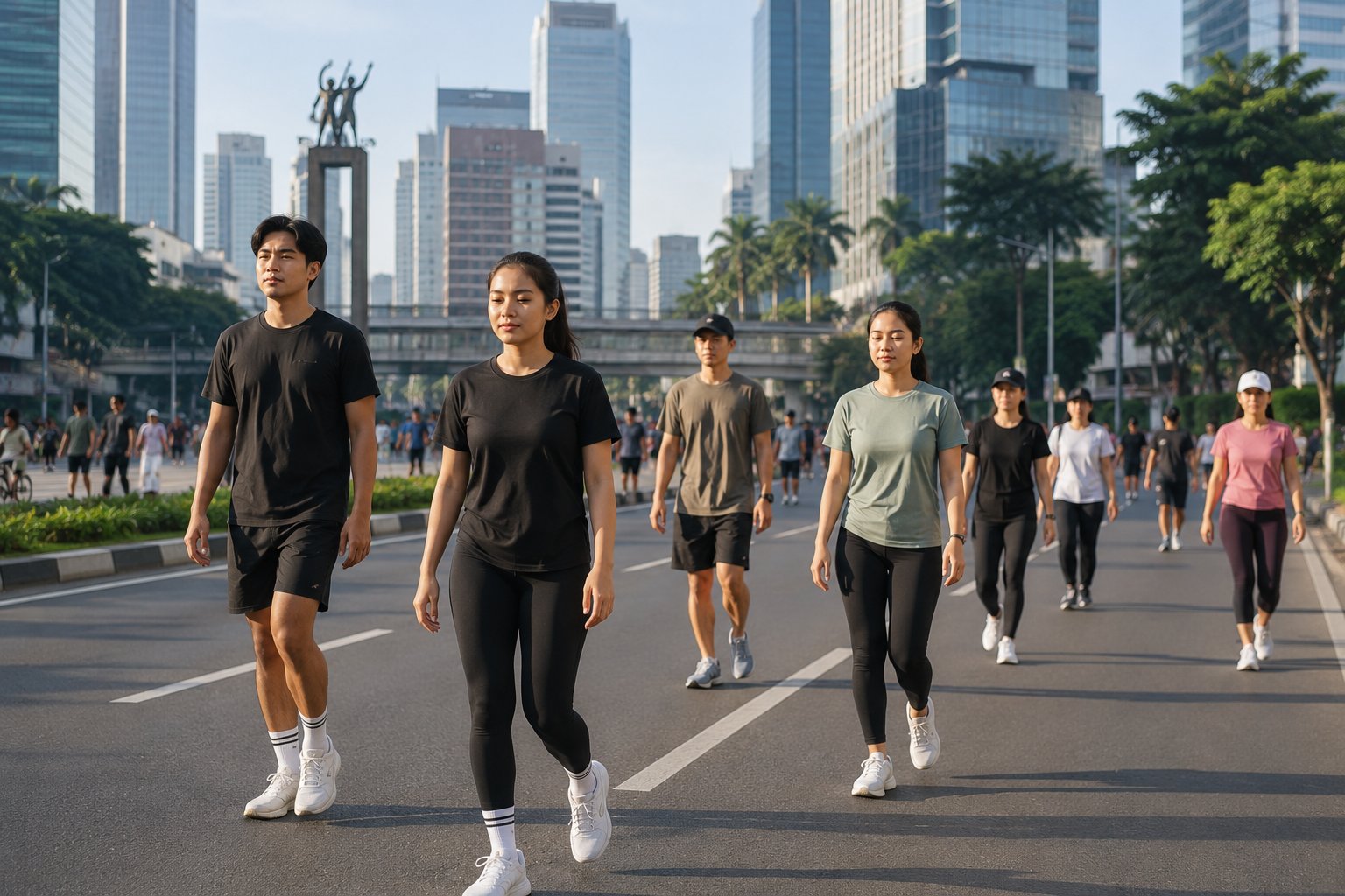 Viral, Tren Silent Walking Ramaikan CFD Sudirman-Thamrin, Anak Muda Pilih Jalan Kaki Tanpa Gawai