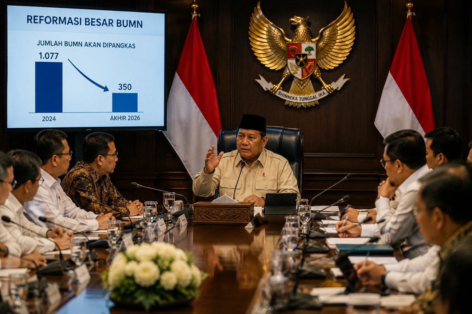 Reformasi Besar BUMN! Presiden Prabowo Targetkan Pangkas Perusahaan Pelat Merah dari 1.077 Menjadi 350 di Akhir 2026