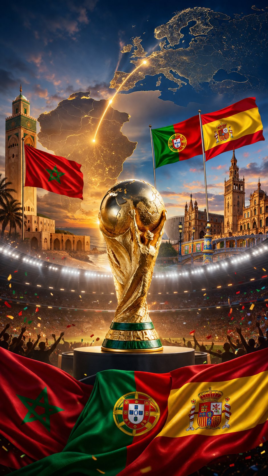 Piala Dunia 2030 Cetak Sejarah! Digelar di Eropa dan Afrika, Maroko, Portugal, dan Spanyol Jadi Tuan Rumah