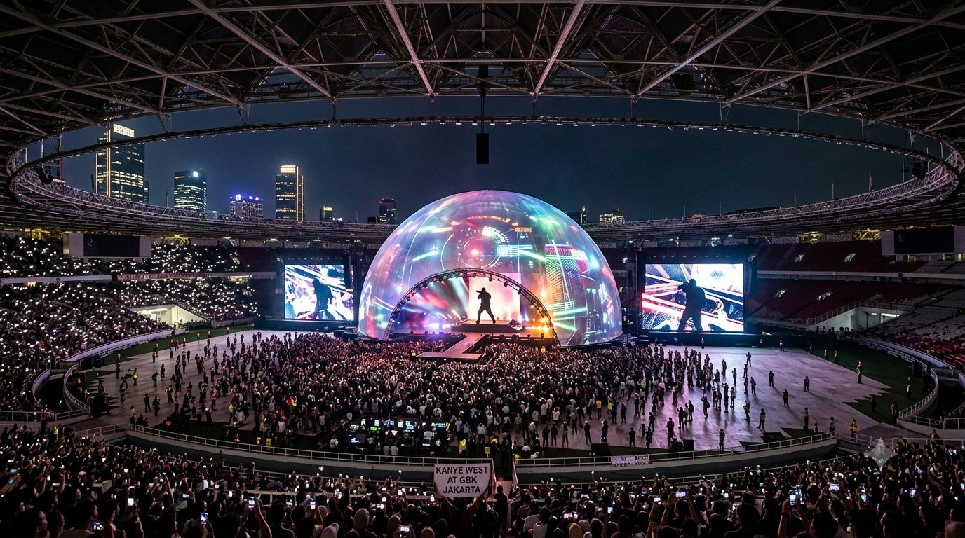 Kanye West Boyong 'Dome Stage' Raksasa ke GBK Konser Megah yang Siap Ukir Sejarah Musik di Jakarta