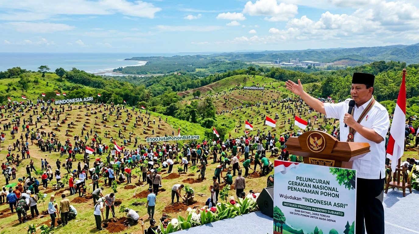 Wujudkan Program 'Indonesia Asri', Presiden Prabowo Instruksikan Gerakan Penanaman Ratusan Juta Pohon dari Batang