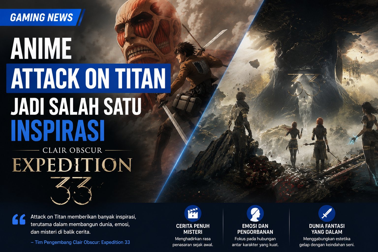 Kreator Clair Obscur: Expedition 33 Ungkap Attack on Titan Jadi Salah Satu Sumber Inspirasi Utama