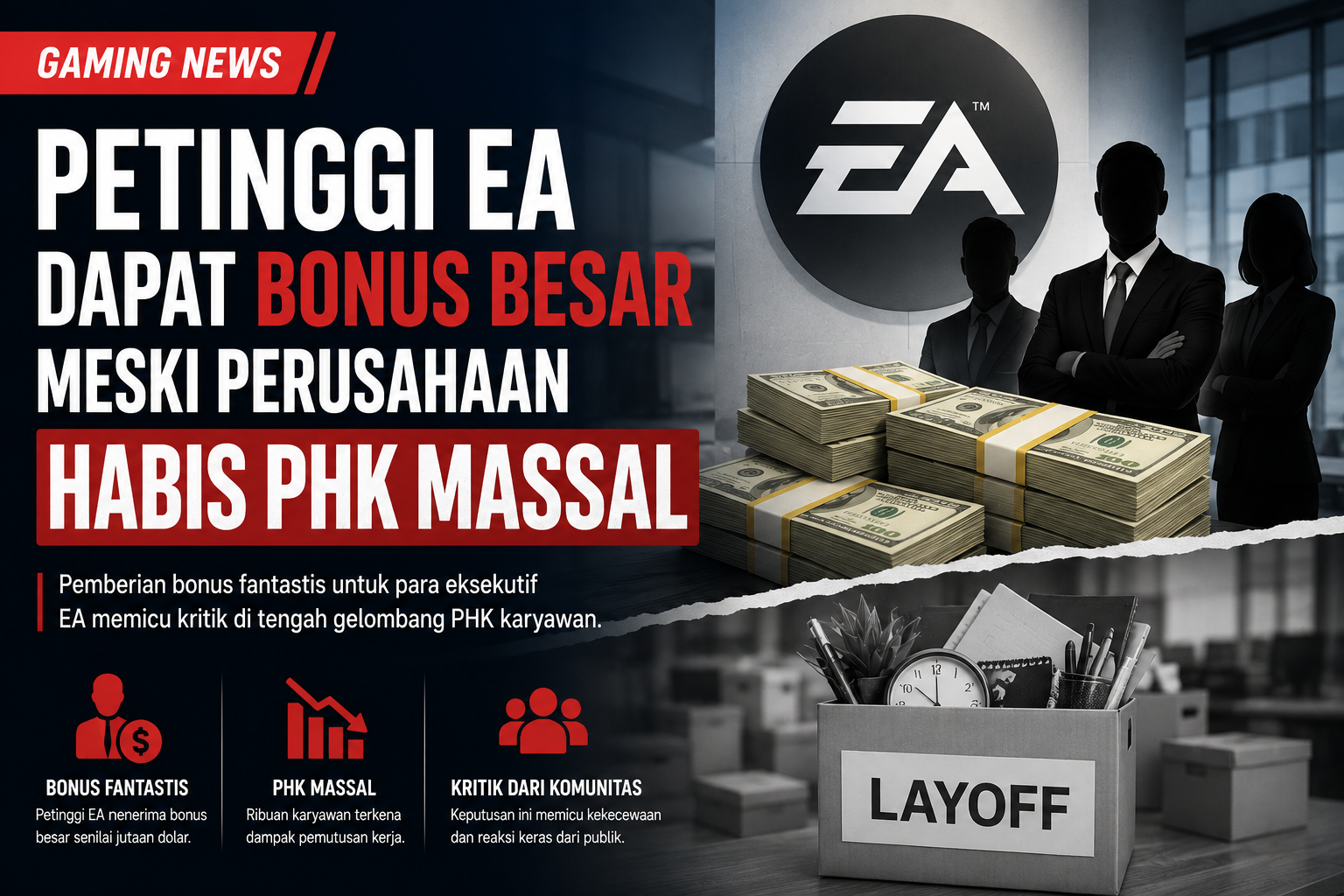Bonus Eksekutif EA Jadi Sorotan di Tengah Gelombang PHK, Industri Game Kembali Dipertanyakan