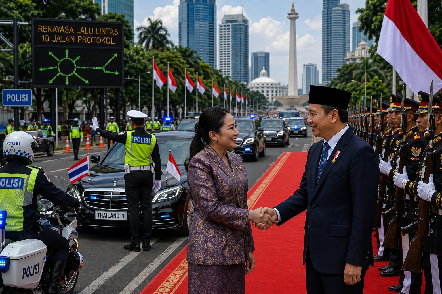 Kunjungan Bersejarah PM Thailand ke Jakarta, Polisi Terapkan Rekayasa Lalu Lintas di 10 Jalan Protokol