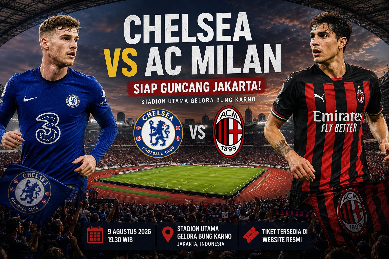 Chelsea Tantang AC Milan di Jakarta, GBK Siap Menjadi Pusat Perhatian Pecinta Sepak Bola Dunia