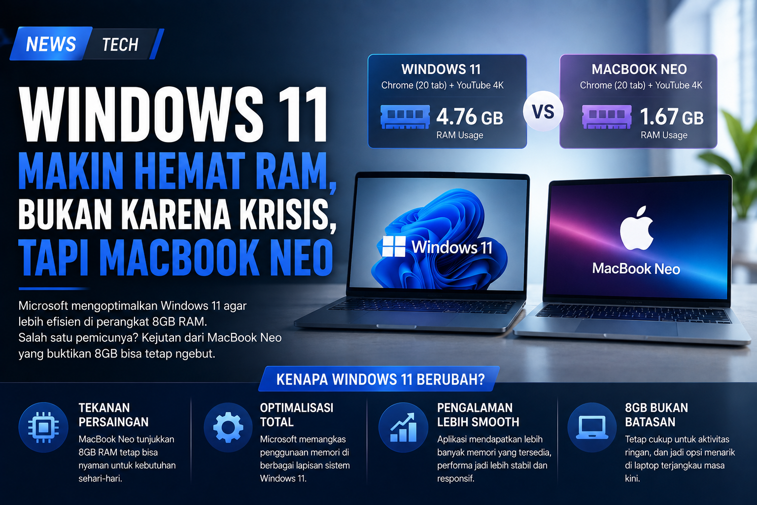 Windows 11 Mulai Diperamping, MacBook Neo Jadi Salah Satu Pemicu?