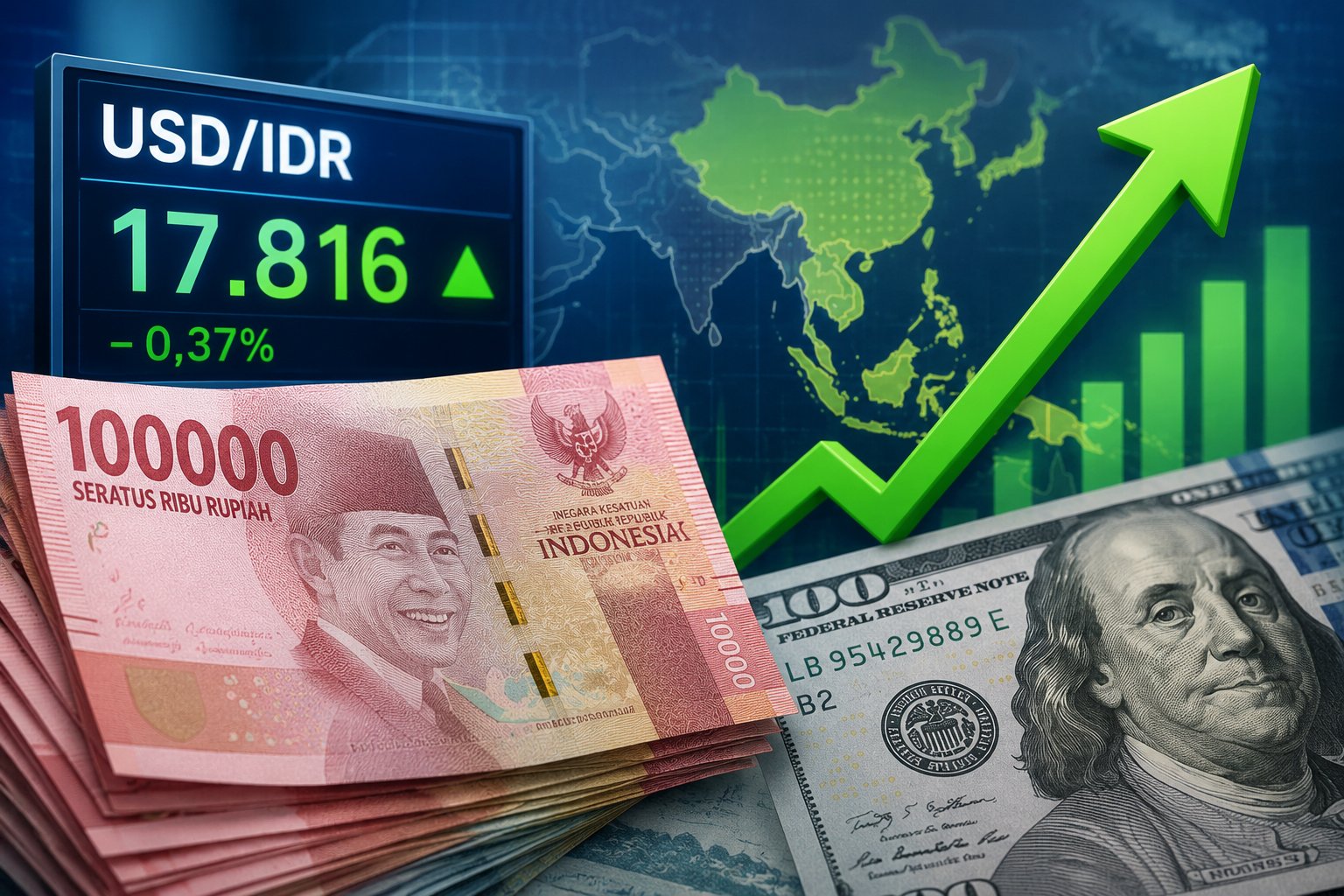 Rupiah Menguat ke Rp17.816 per Dolar AS, Terkuat di Asia