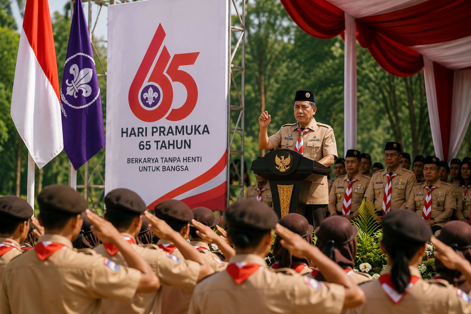 Peringatan Hari Pramuka ke-65, Presiden Tekankan Pentingnya Karakter Bangsa di Era Digital