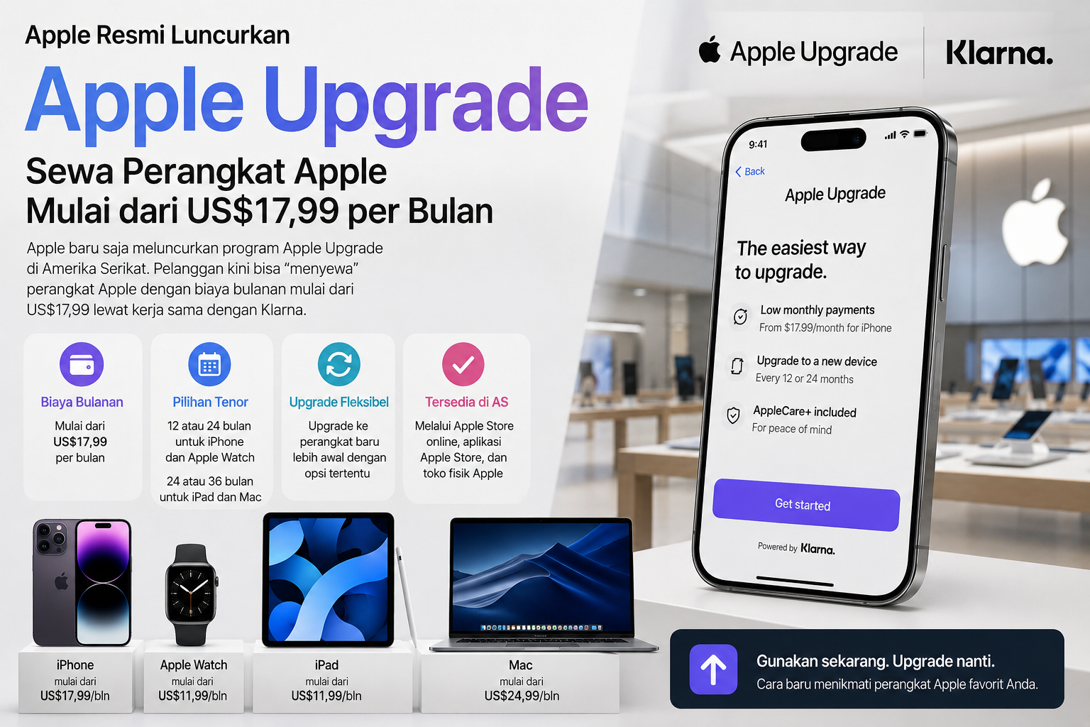 Apple Luncurkan Apple Upgrade, Bisa Sewa iPhone Mulai Rp290 Ribu per Bulan di AS