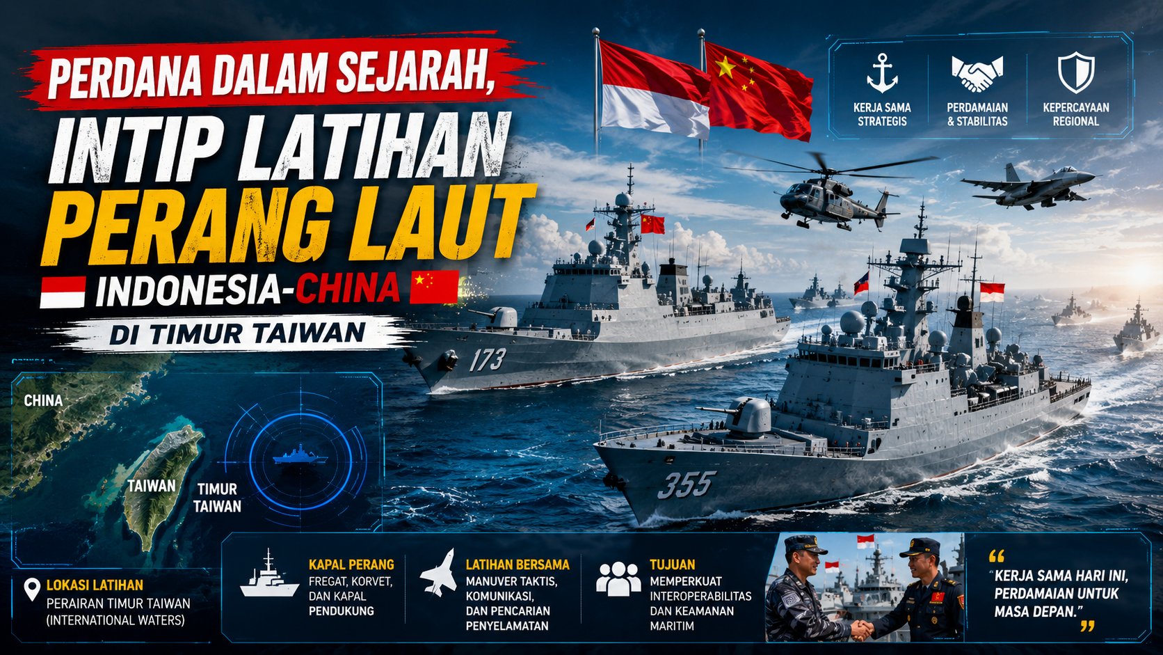 Perdana dalam Sejarah, Intip Latihan Perang Laut Indonesia-China di Timur Taiwan