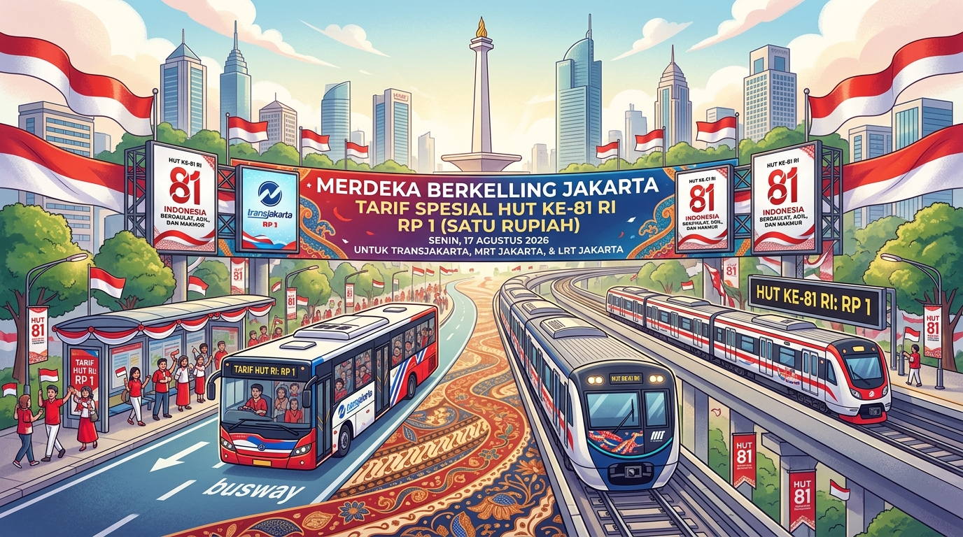 Merdeka Berkeliling Jakarta Pemprov DKI Hadirkan Tarif Spesial Transportasi Publik Sambut HUT Ke-81 RI