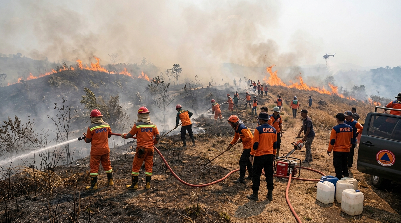 Kemarau Ekstrem Pemicu Karhutla BNPB Terjunkan Tim Gabungan Atasi Kebakaran Hutan di Ponorogo, Malang, dan Bulungan