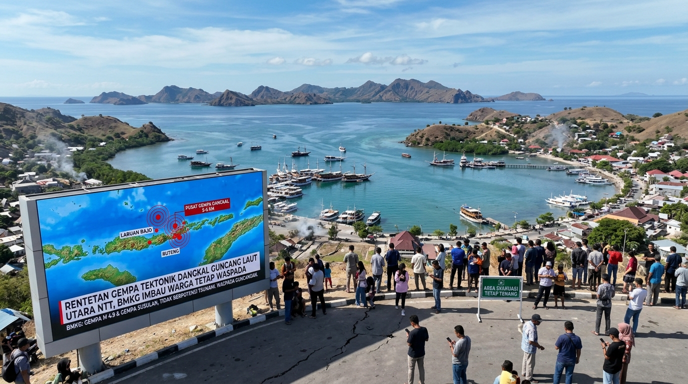 Rentetan Gempa Tektonik Dangkal Guncang Laut Utara NTT, BMKG Imbau Warga Tetap Waspada