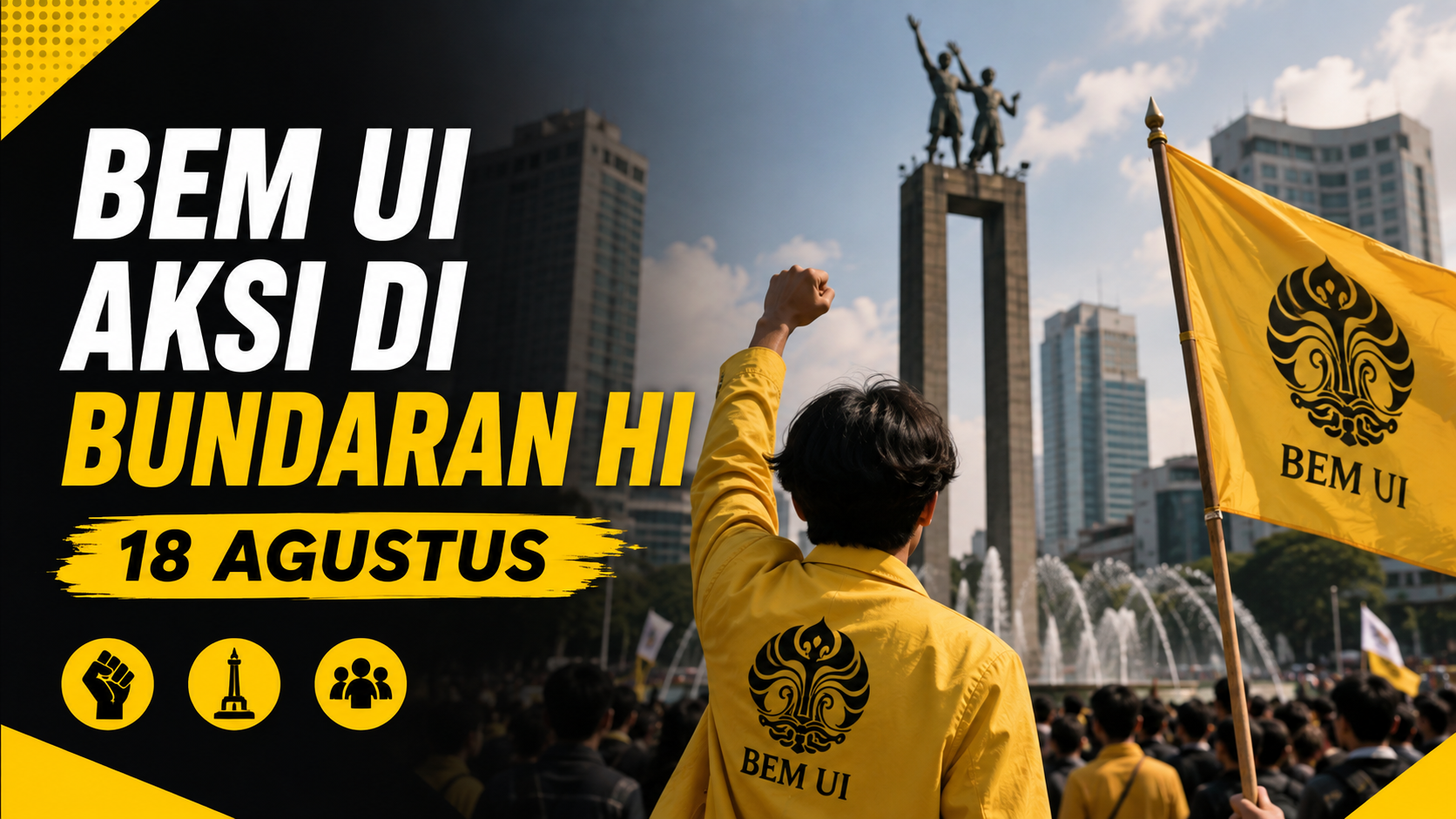 BEM UI Aksi di Bundaran HI 18 Agustus, Ini 8 Tuntutannya