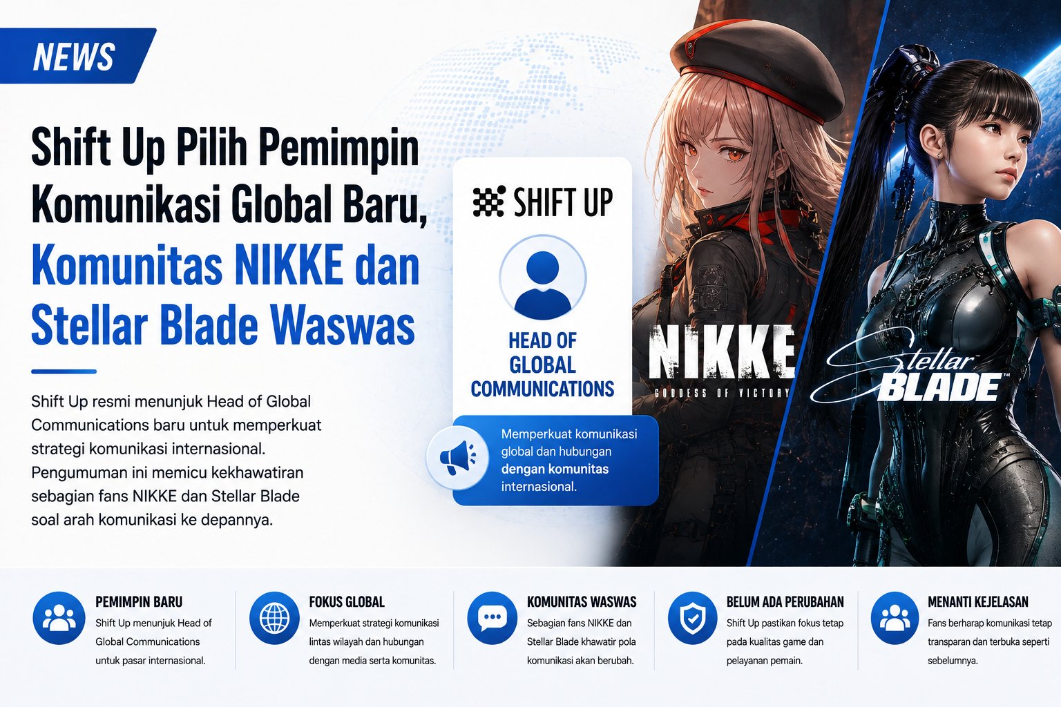 Shift Up Tunjuk Kepala Komunikasi Global Baru, Komunitas NIKKE & Stellar Blade Justru Mulai Cemas