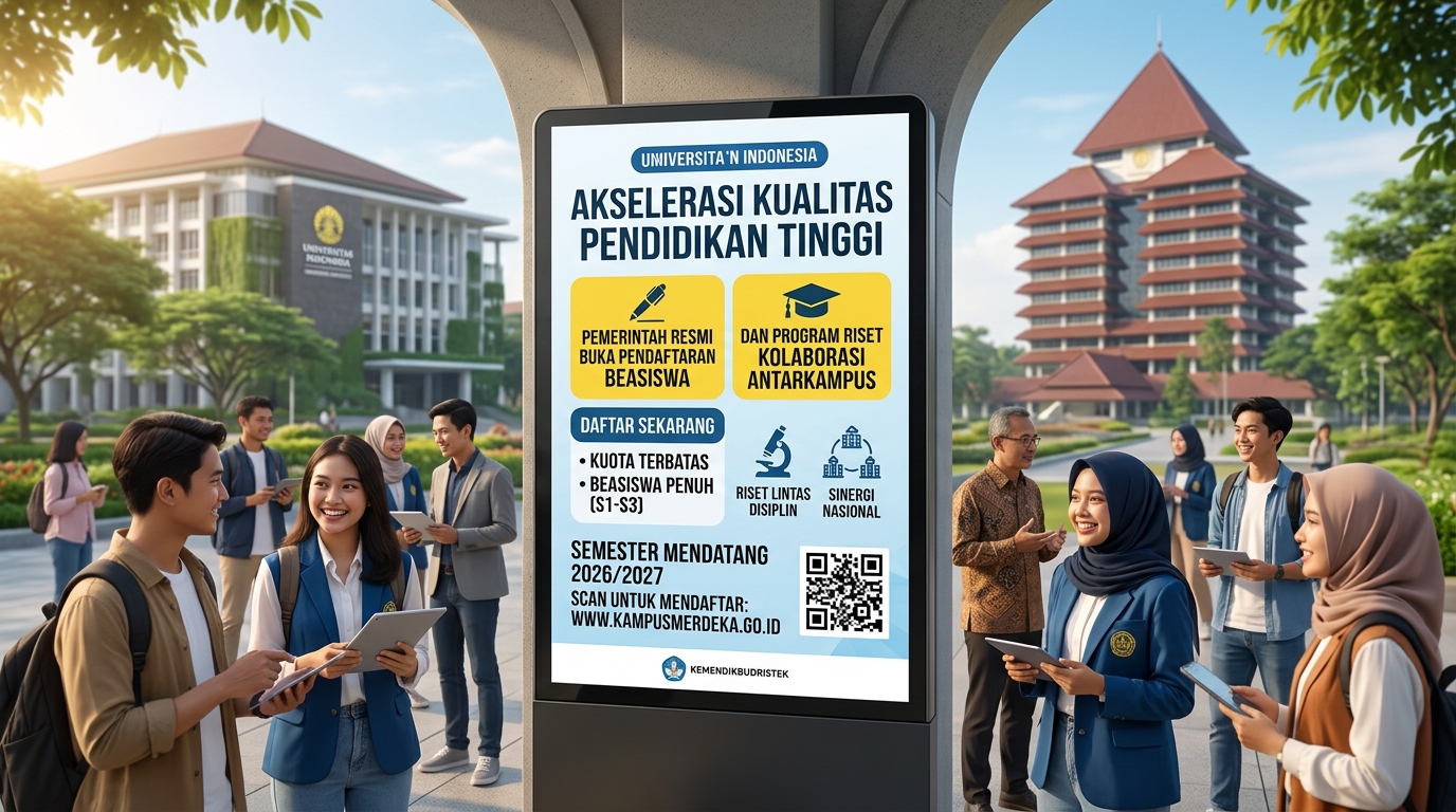 Akselerasi Kualitas Pendidikan Tinggi Pemerintah Resmi Buka Pendaftaran Beasiswa dan Program Riset Kolaborasi Antarkampus