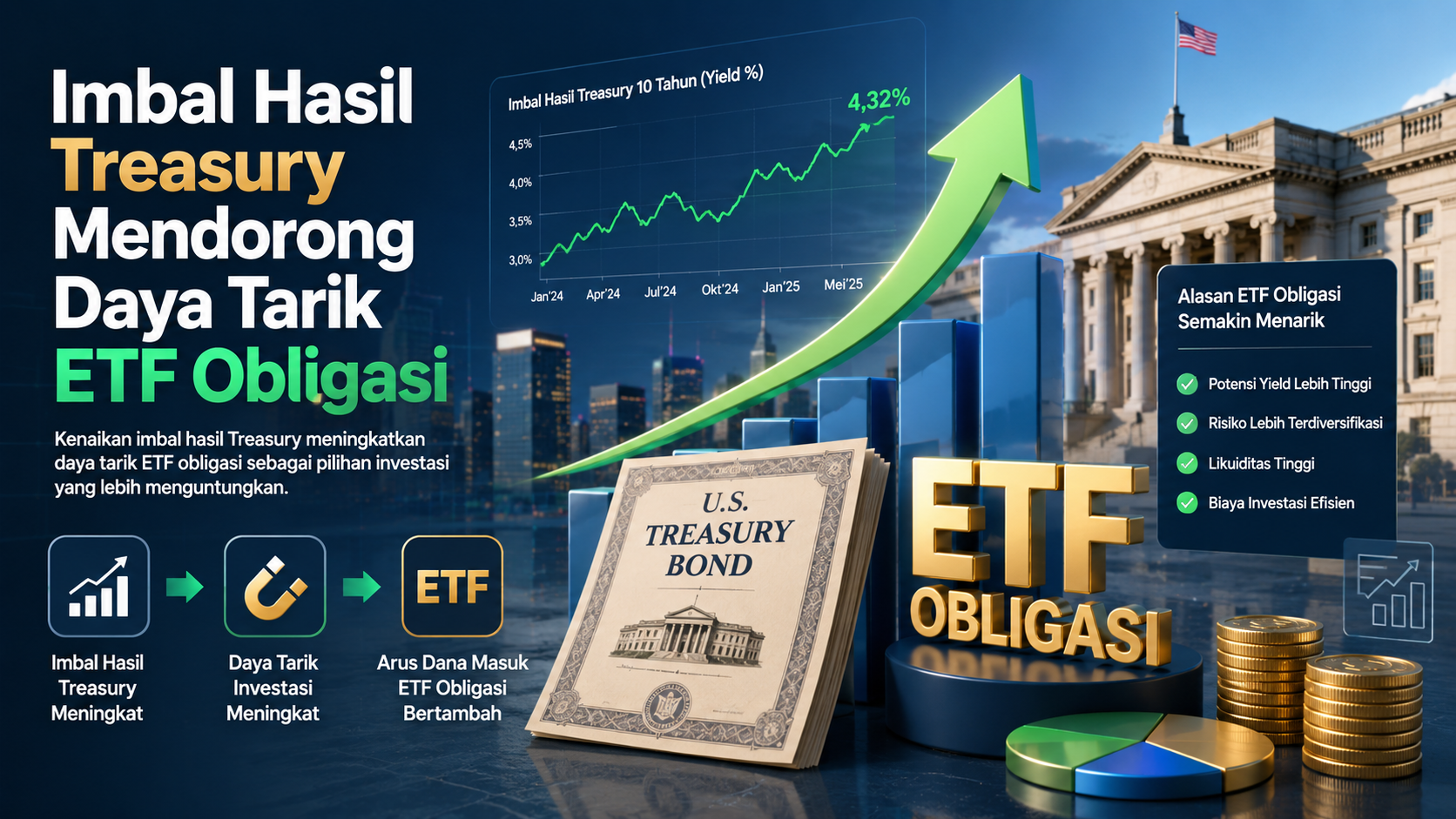 Imbal Hasil Treasury Mendorong Daya Tarik ETF Obligasi