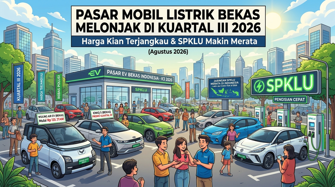 Pasar Mobil Listrik Bekas Melonjak di Kuartal III 2026 Harga Kian Terjangkau dan SPKLU Makin Merata
