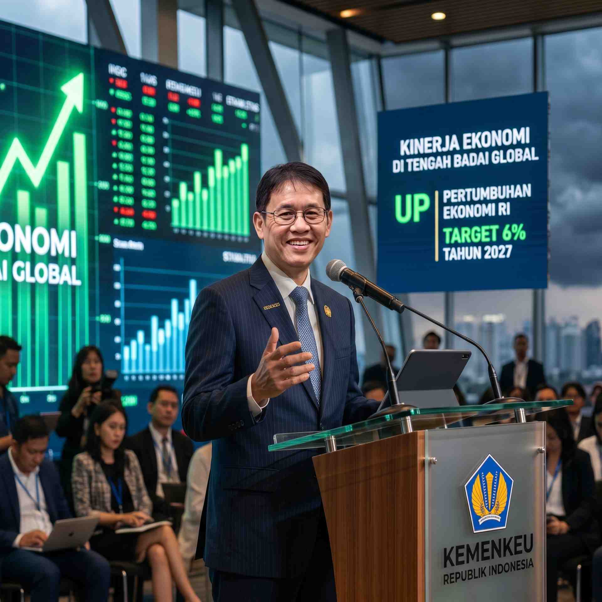 Menkeu Pamerkan Kinerja Ekonomi RI di Tengah Badai Global, Target 6 Persen pada 2027