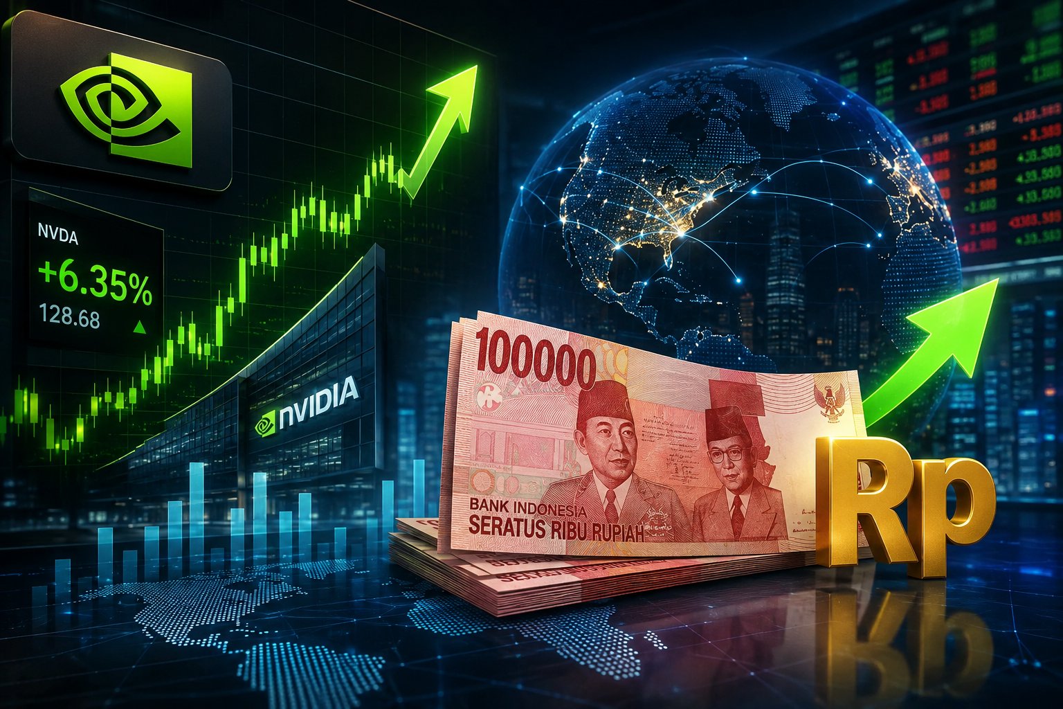 Lonjakan Saham Nvidia dan Penguatan Rupiah Warnai Peredaran Pasar Global