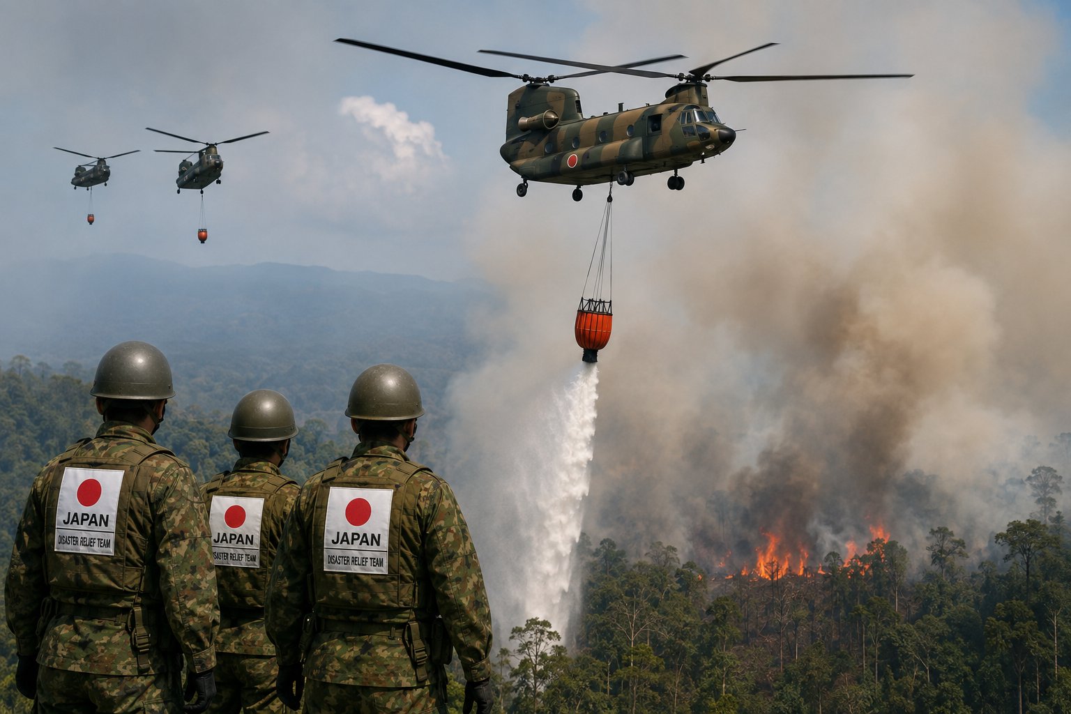 Jepang Kirim 600 Personel dan 3 Helikopter CH-47 ke Indonesia untuk Tangani Karhutla Kalimantan