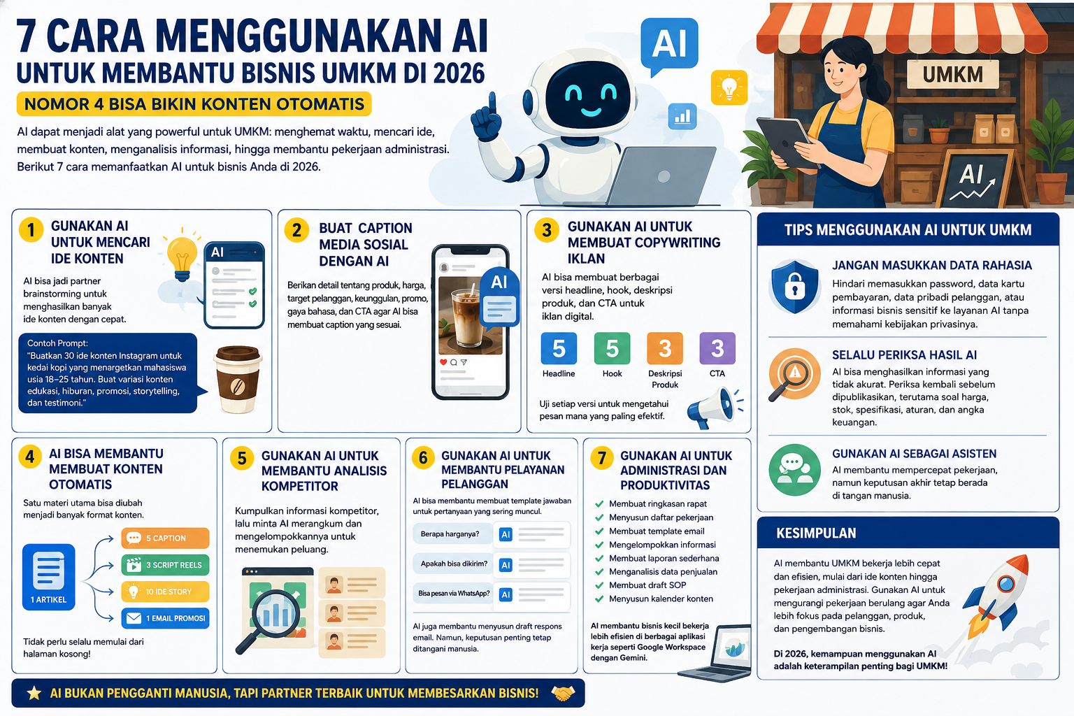 7 Cara Menggunakan AI untuk Membantu Bisnis UMKM di 2026, Nomor 4 Bisa Bikin Konten Otomatis