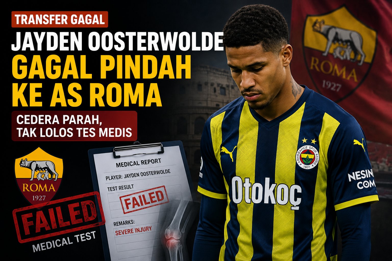 Jayden Oosterwolde Gagal Gabung AS Roma, Cedera Bikin Tak Lolos Tes Medis