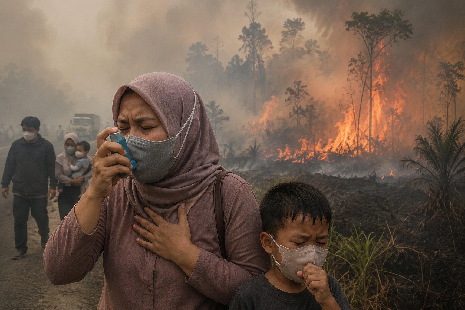 Kasus ISPA Akibat Kebakaran Hutan dan Lahan di Sumatera dan Kalimantan Melonjak Drastis