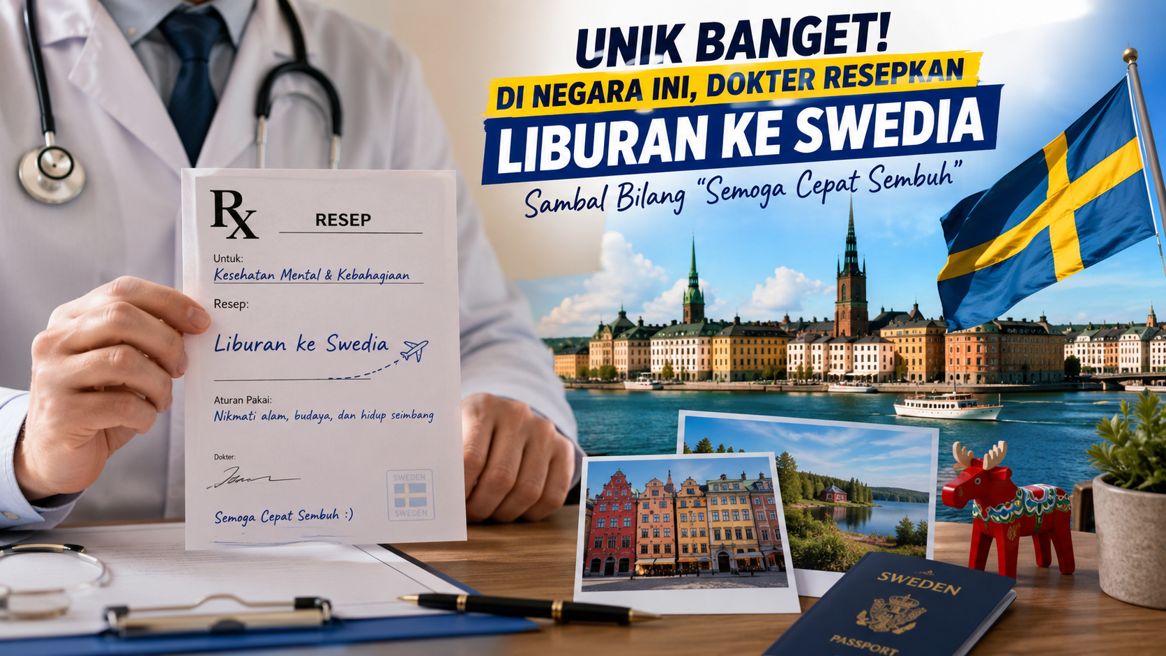 Unik Banget! Di Negara Ini, Dokter Resepkan Liburan ke Swedia Sambal Bilang "Semoga Cepat Sembuh"