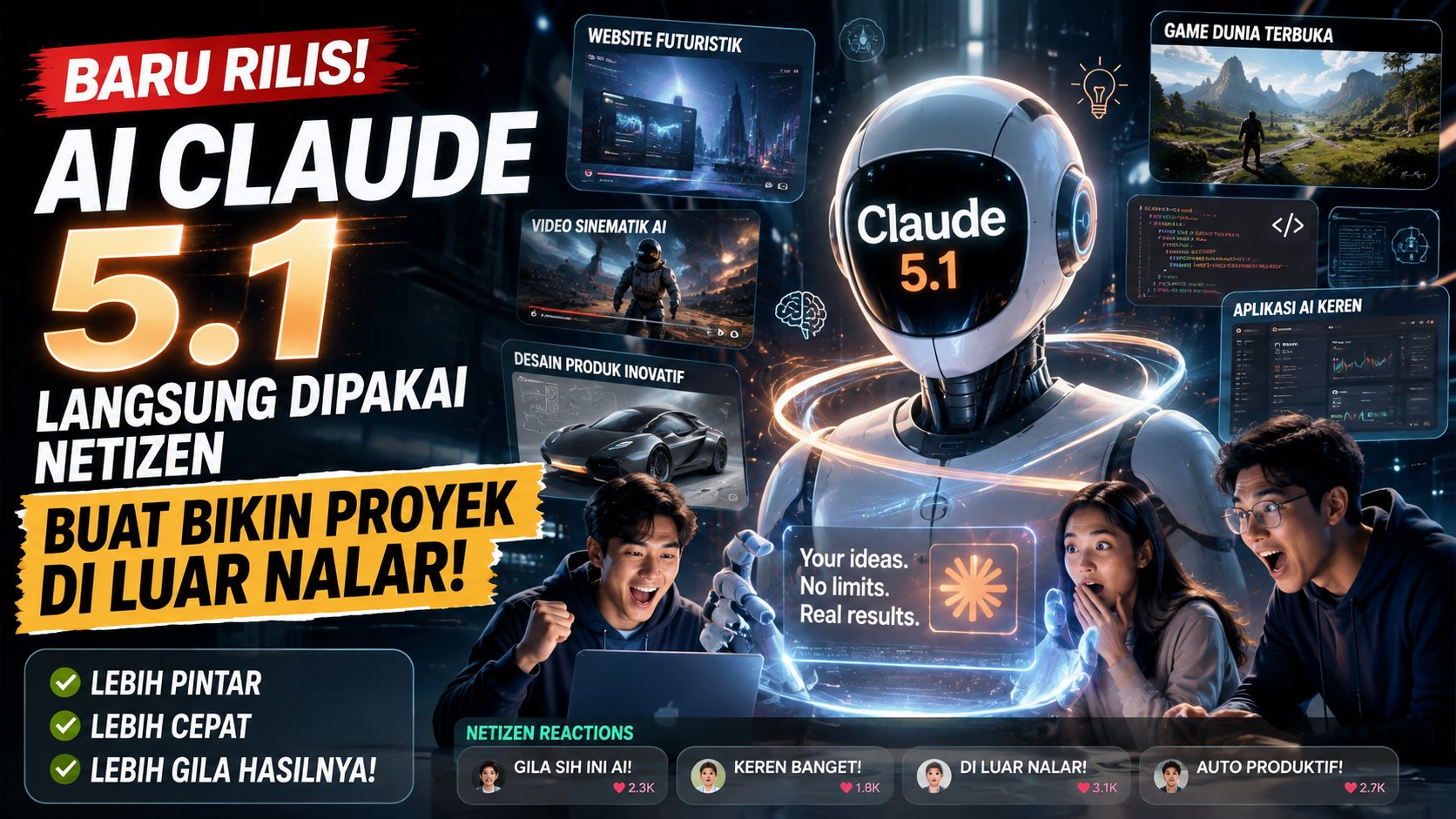 Baru Rilis, AI Claude 5.1 Langsung Dipakai Netizen Buat Bikin Proyek Di Luar Nalar!