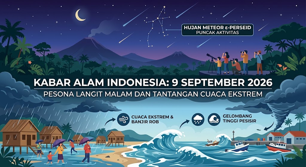 Puncak Fenomena Hujan Meteor Perseid Hiasi Langit Indonesia dan Tingginya Ancaman Cuaca Ekstrem Pesisir