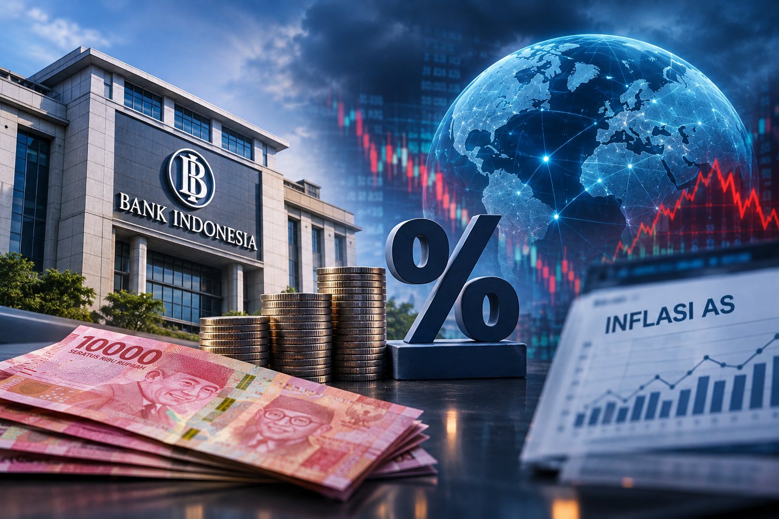 BI Tahan Suku Bunga di Tengah Tekanan Rupiah dan Gejolak Global, Dunia Tunggu Data Inflasi AS