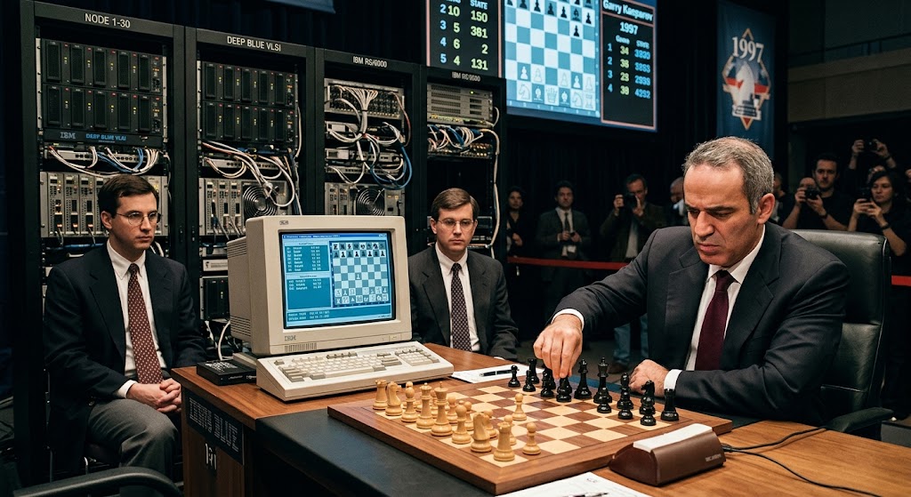 FAKTA SEJARAH, Momen Terobosan Kecerdasan Buatan, Komputer Super IBM "Deep Blue" Taklukkan Juara Dunia Catur Garry Kasparov