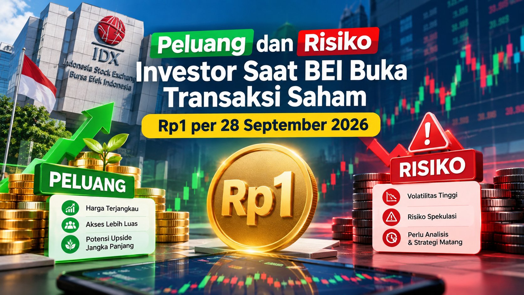 Peluang dan Risiko Investor Saat BEI Buka Transaksi Saham Rp1 per 28 September 2026