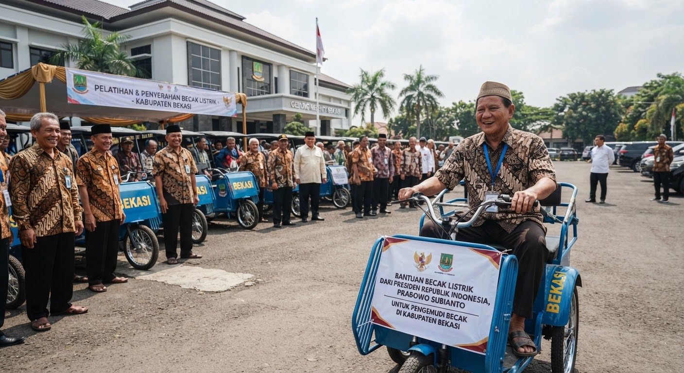 Kisah Haru Pengayuh Becak Bekasi Jajal Becak Listrik dari Presiden Prabowo