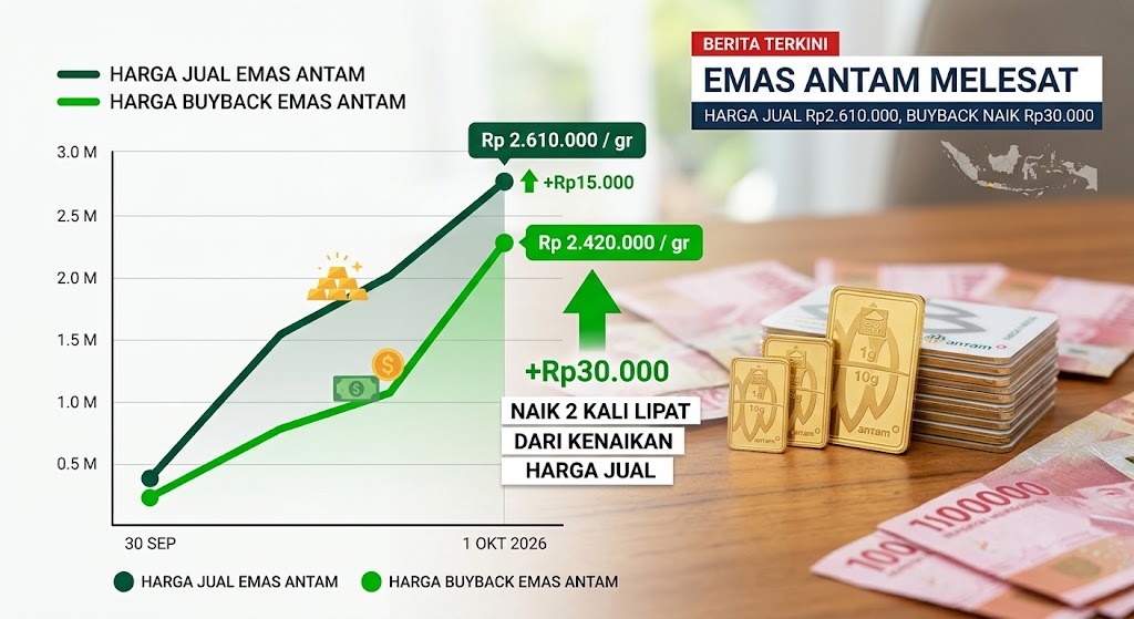 Harga Emas Antam Oktober 2026 Menguat, Harga Buyback Mendorong Lonjakan Hingga 2 Kali Lipat