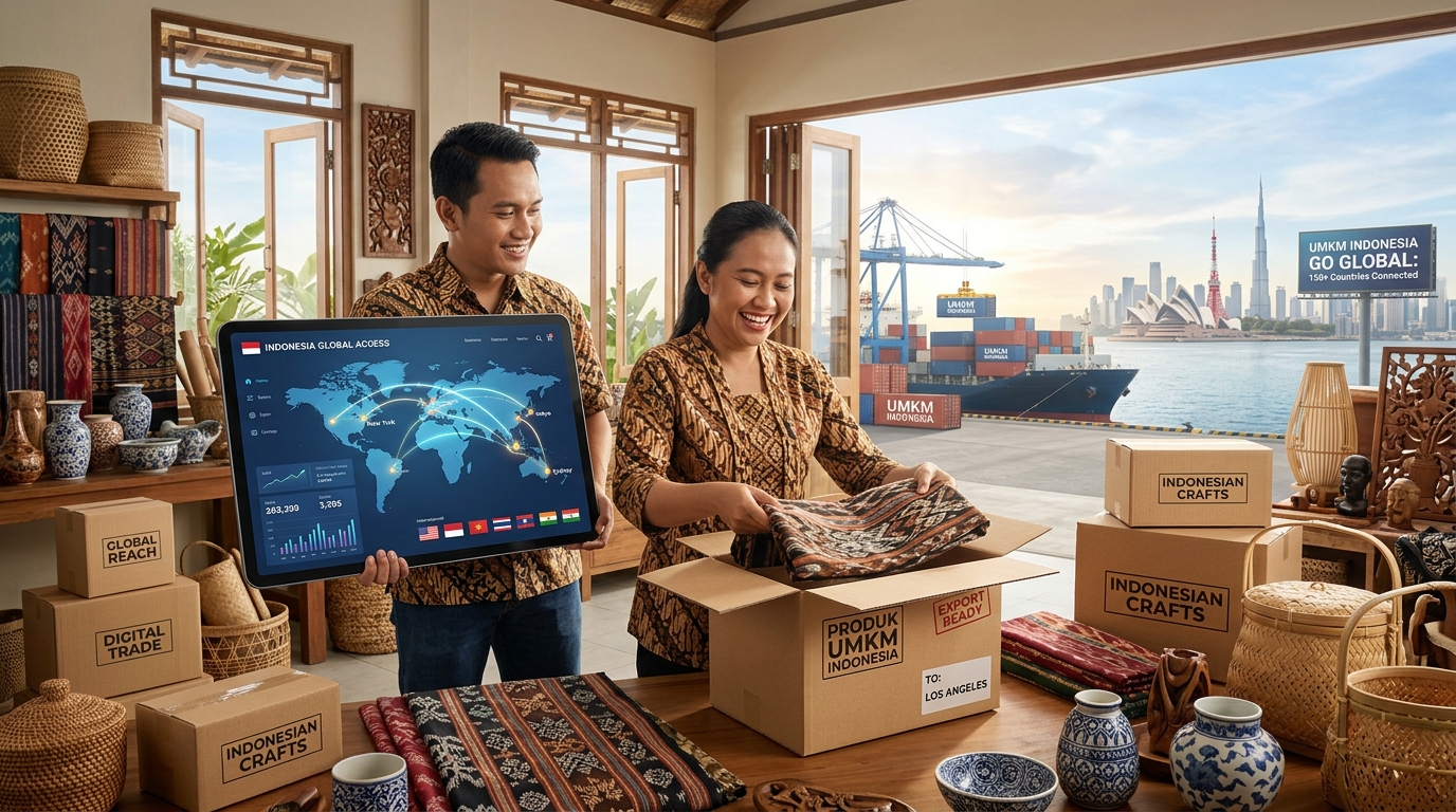 Digitalisasi UMKM Mendorong Penjualan Produk Lokal ke Pasar Internasional Akses Platform Niaga Elektronik Membuka Peluang Ekspor Global
