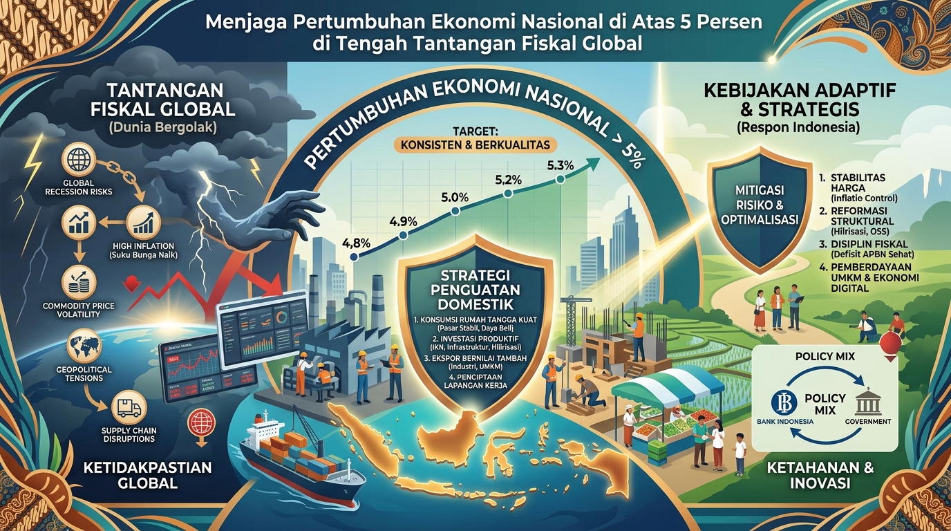 Menjaga Pertumbuhan Ekonomi Nasional di Atas 5 Persen di Tengah Tantangan Fiskal Global