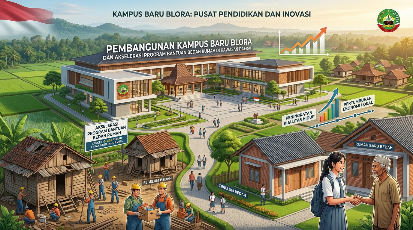 Pembangunan Kampus Baru Blora dan Akselerasi Program Bantuan Bedah Rumah di Kawasan Daerah