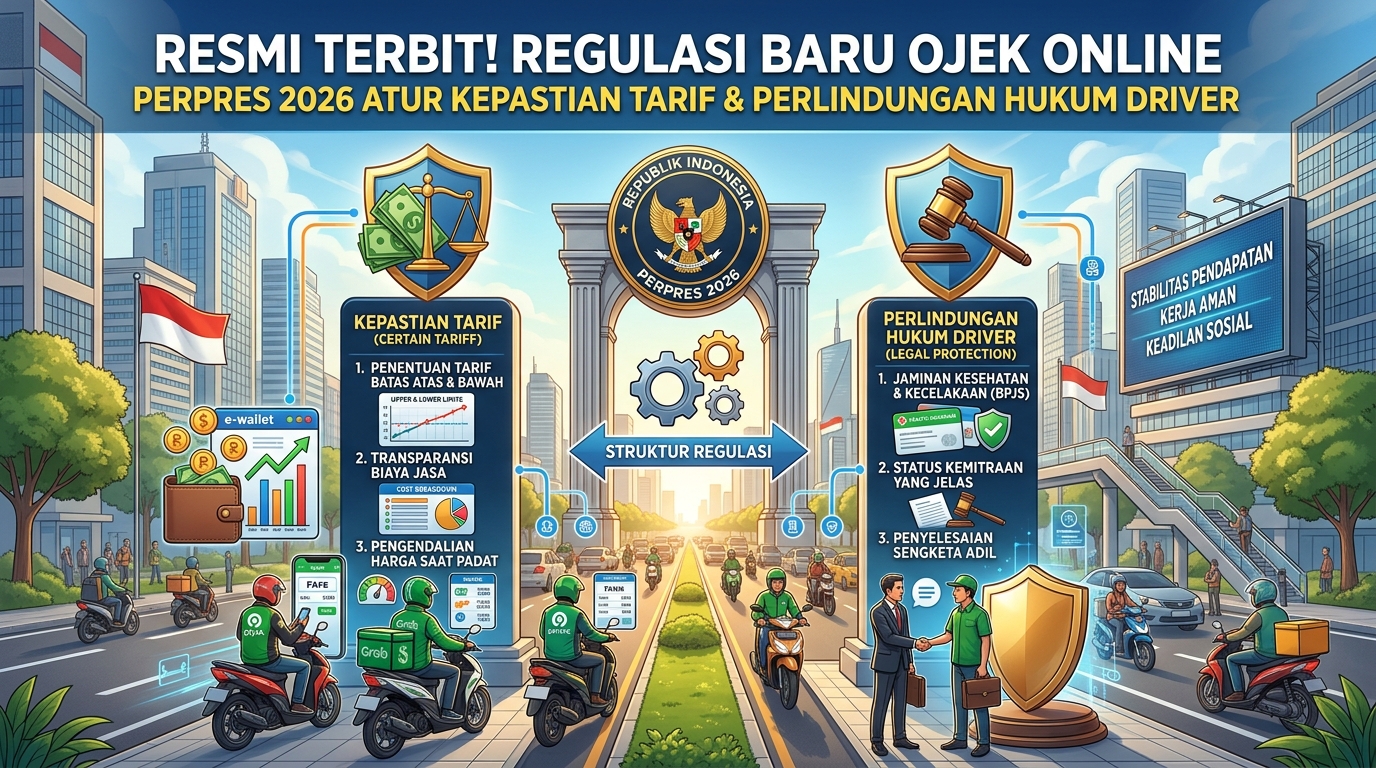 Resmi Terbit! Regulasi Baru Ojek Online Perpres 2026 Atur Kepastian Tarif dan Perlindungan Hukum Driver