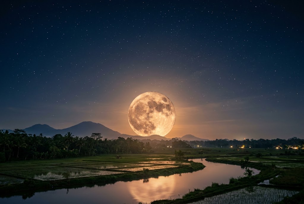 Fenomena Langit Hunter’s Moon Hiasi Langit Indonesia Masyarakat Dapat Saksikan Bulan Purnama Mempesona Tanpa Alat Bantu