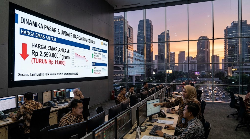 Dinamika Pasar Komoditas Harga Emas Antam Terkoreksi Rp11.000 ke Level Rp2.559.000 per Gram di Tengah Penyesuaian Tarif Listrik dan Fluktuasi Rupiah